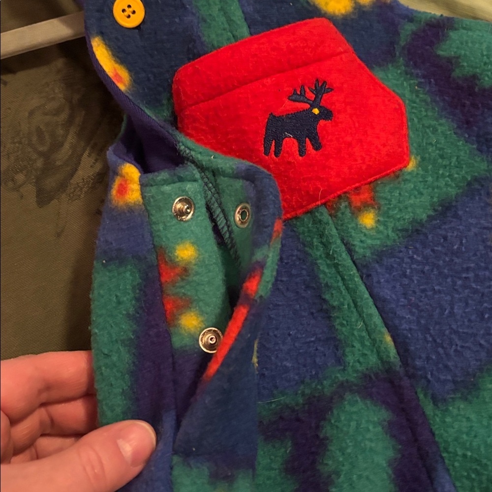 Gymboree Blue and Green Kids Overalls with Red Pocket - Picture 8 of 9